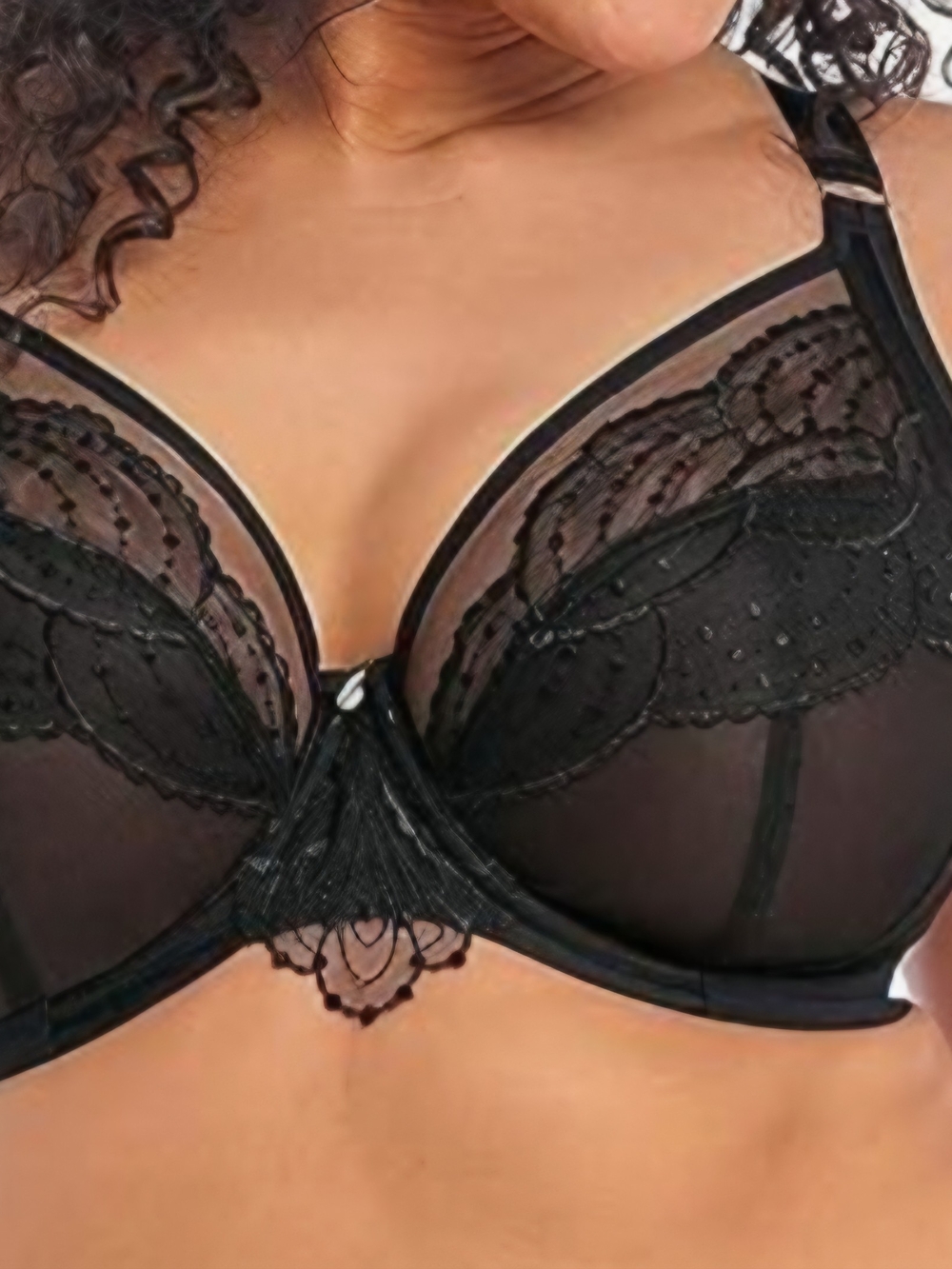 Elomi Black Sheer Lace Underwire Bra